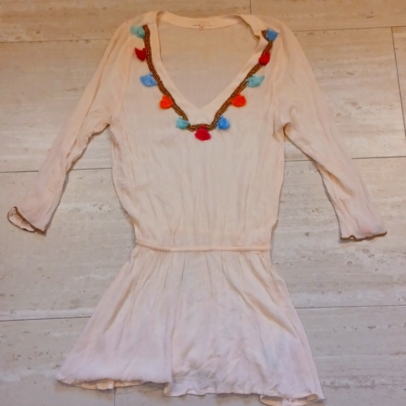 OndadeMar Other - OndadeMar Nude Peachy Pink Sheer Rayon Boho Tunic/Cover-Up
